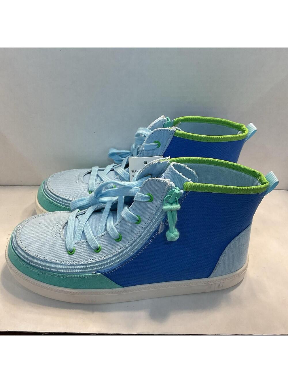 Billy Footwear Handicap Accessible Zipper Shoes Size 6 m kids Quilt Blue
